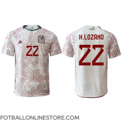 Billige Mexico Hirving Lozano #22 Bortetrøye VM 2022 Kortermet